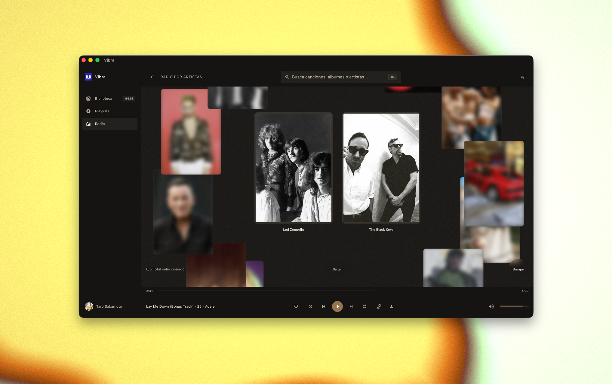Vibra artist selection to create a radio