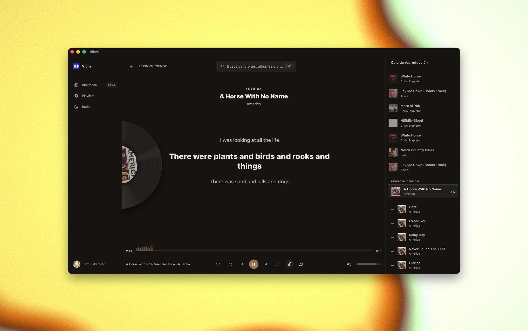 Vibra lyrics detail with timing